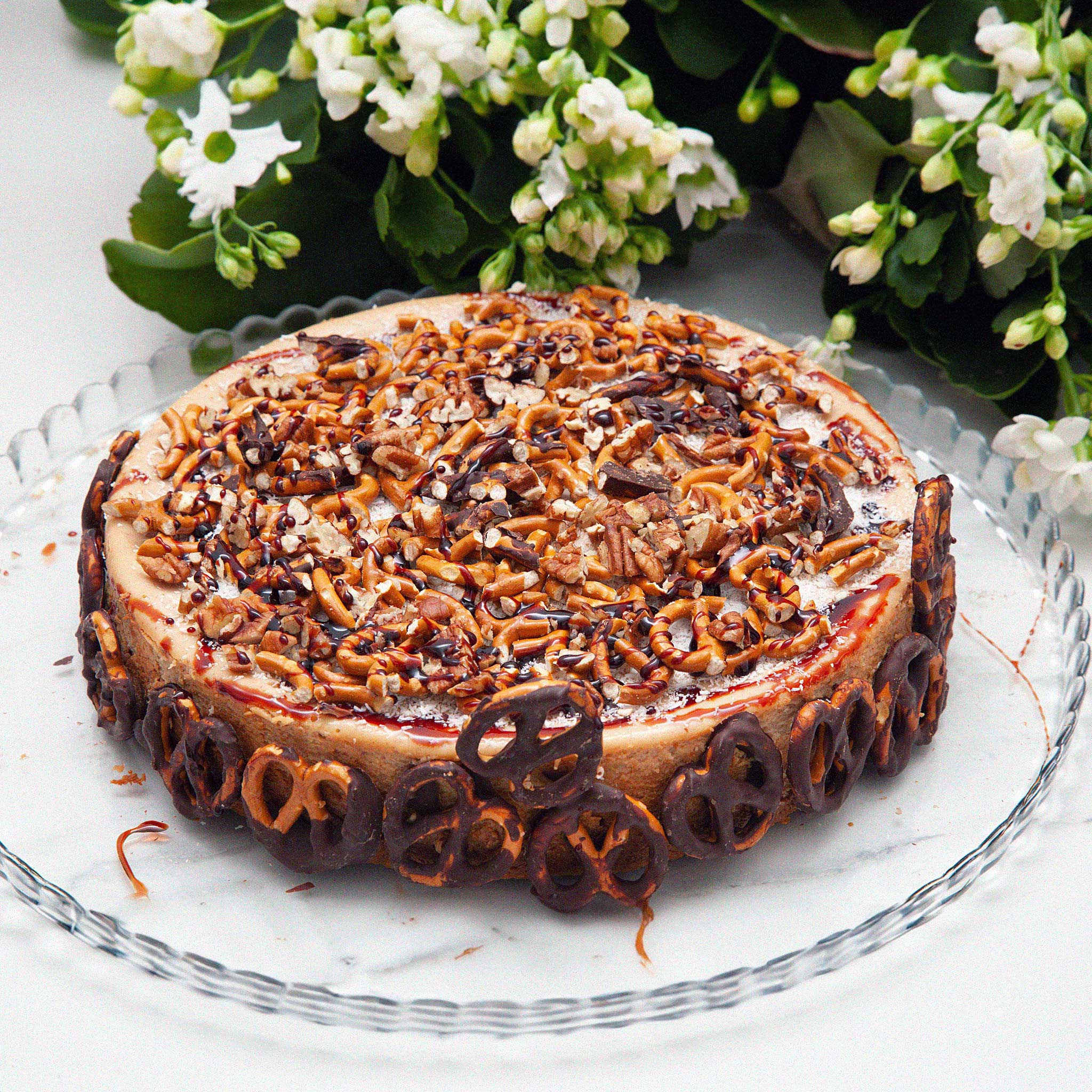Almond Butter Pretzel Cheesecake